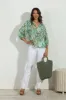 Tiki Split-Neck Blouse-FINAL SALE sold by Veronica M