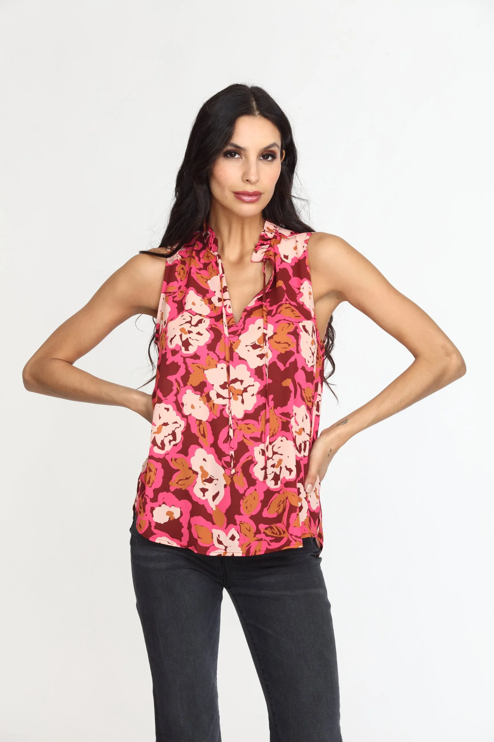 Lea Pleated Neck Sleeveless Blouse-FINAL SALE sold by Veronica M product image thumbnail 3