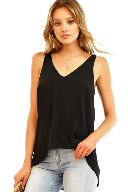 Onyx V-Neck Tank Blouse-FINAL SALE sold by Veronica M