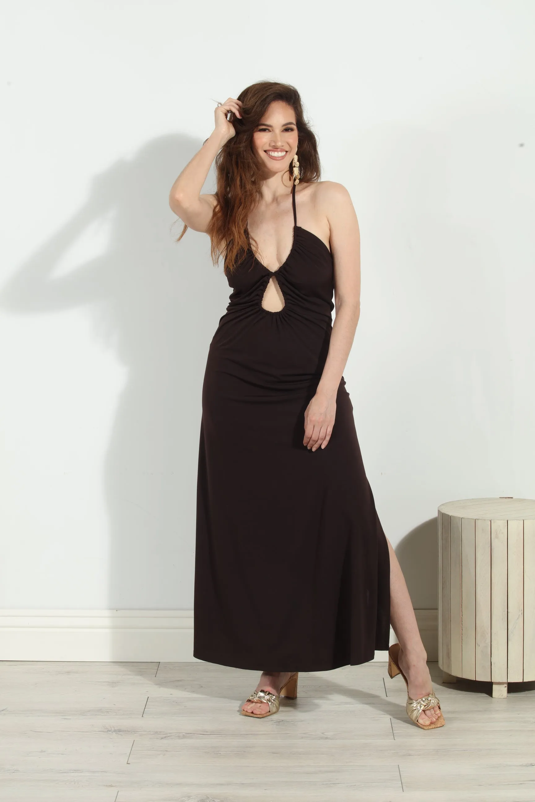 Chocolate Keyhole Maxi Dress- Best Seller sold by Veronica M product image thumbnail 3