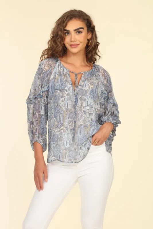 Kriss Ruffle Chiffon Blouse-FINAL SALE sold by Veronica M