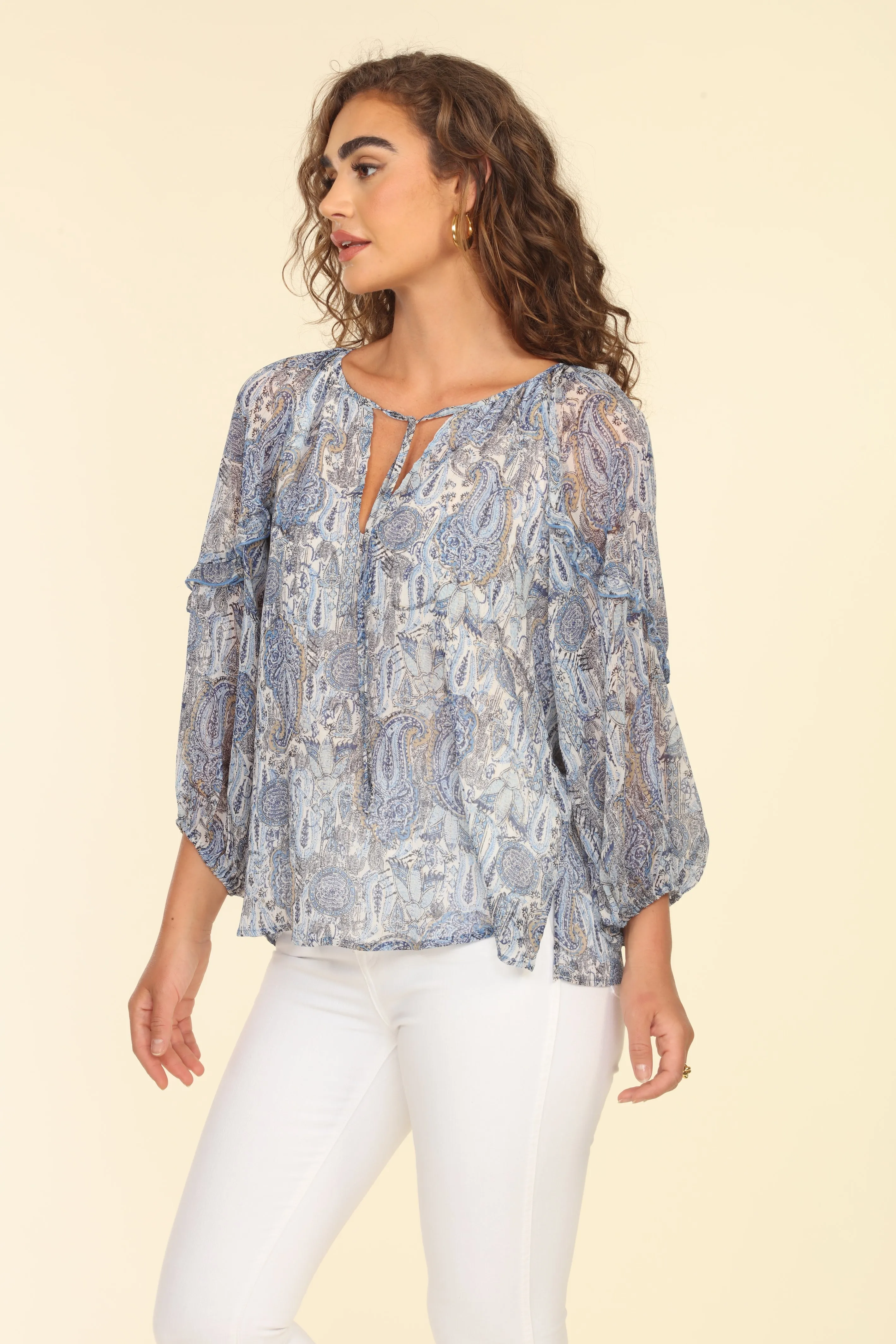 Kriss Ruffle Chiffon Blouse-FINAL SALE sold by Veronica M product image thumbnail 3