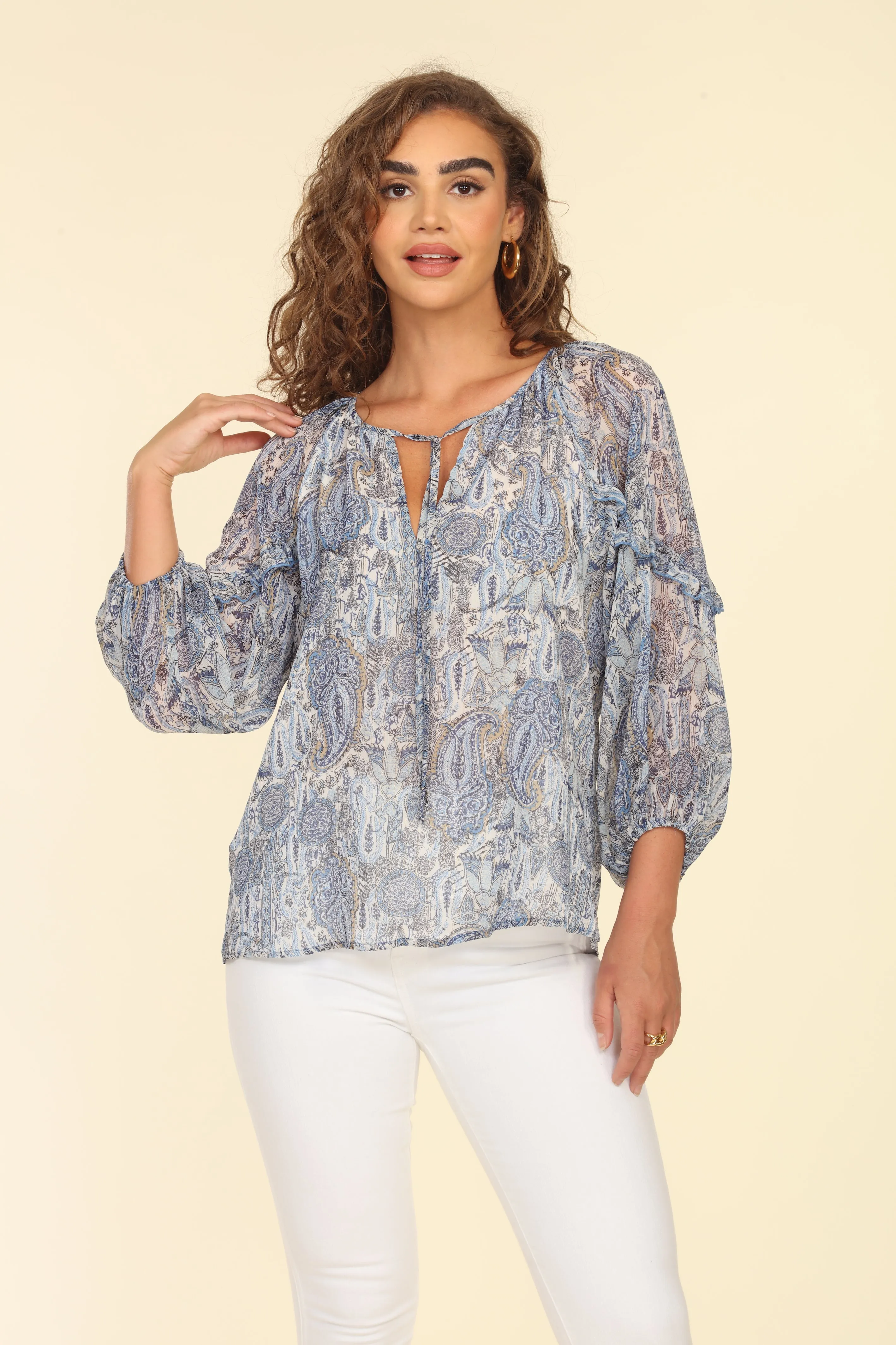 Kriss Ruffle Chiffon Blouse-FINAL SALE sold by Veronica M product image thumbnail 4