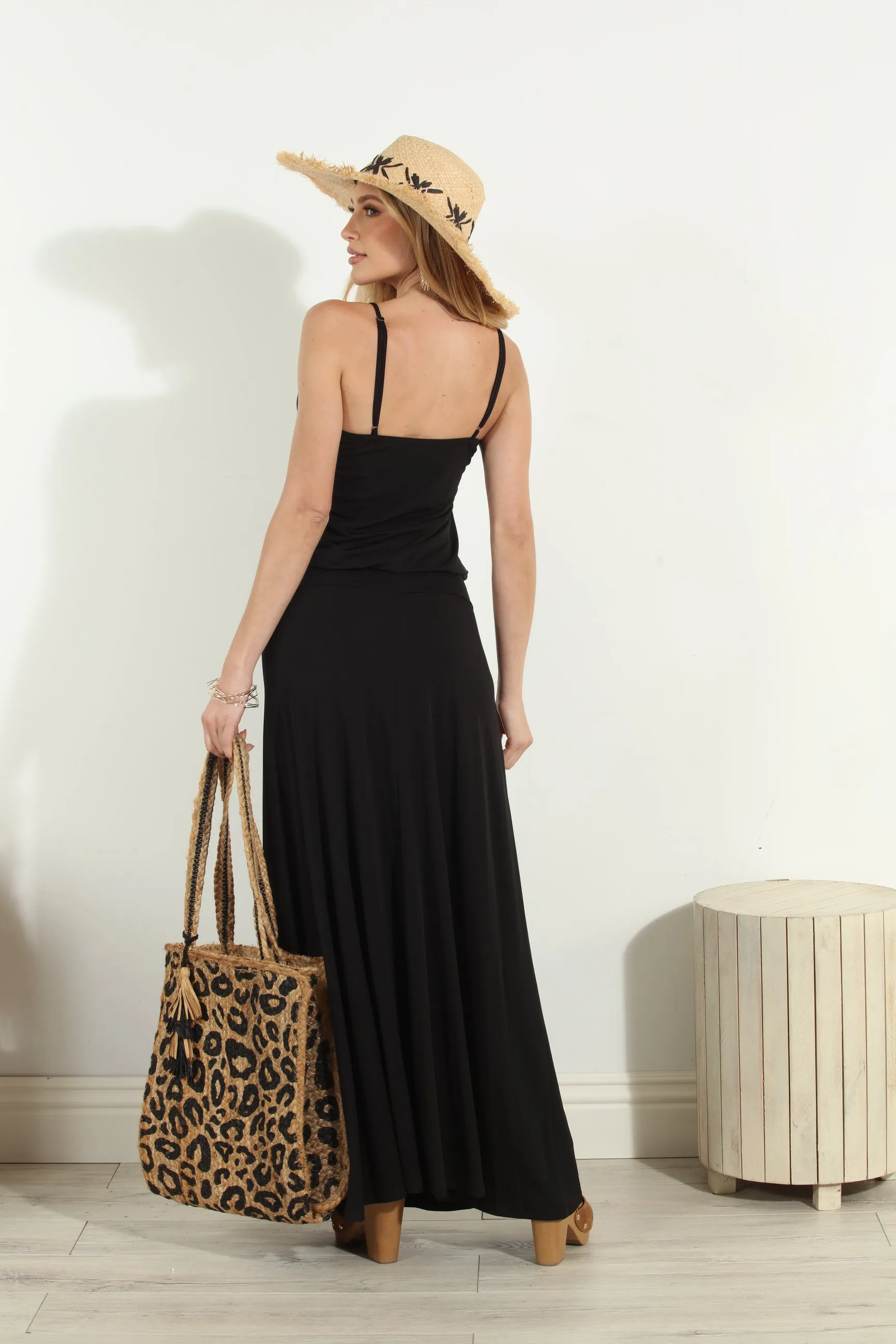 Black Stretch Drop Waist Maxi Dress-BEST SELLER sold by Veronica M product image thumbnail 2