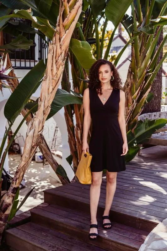 Black Deep V Stretch Dress-BEST SELLER sold by Veronica M