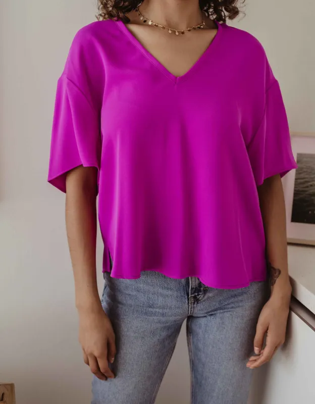 Fuchsia Boxy Blouse- FINAL SALE sold by Veronica M