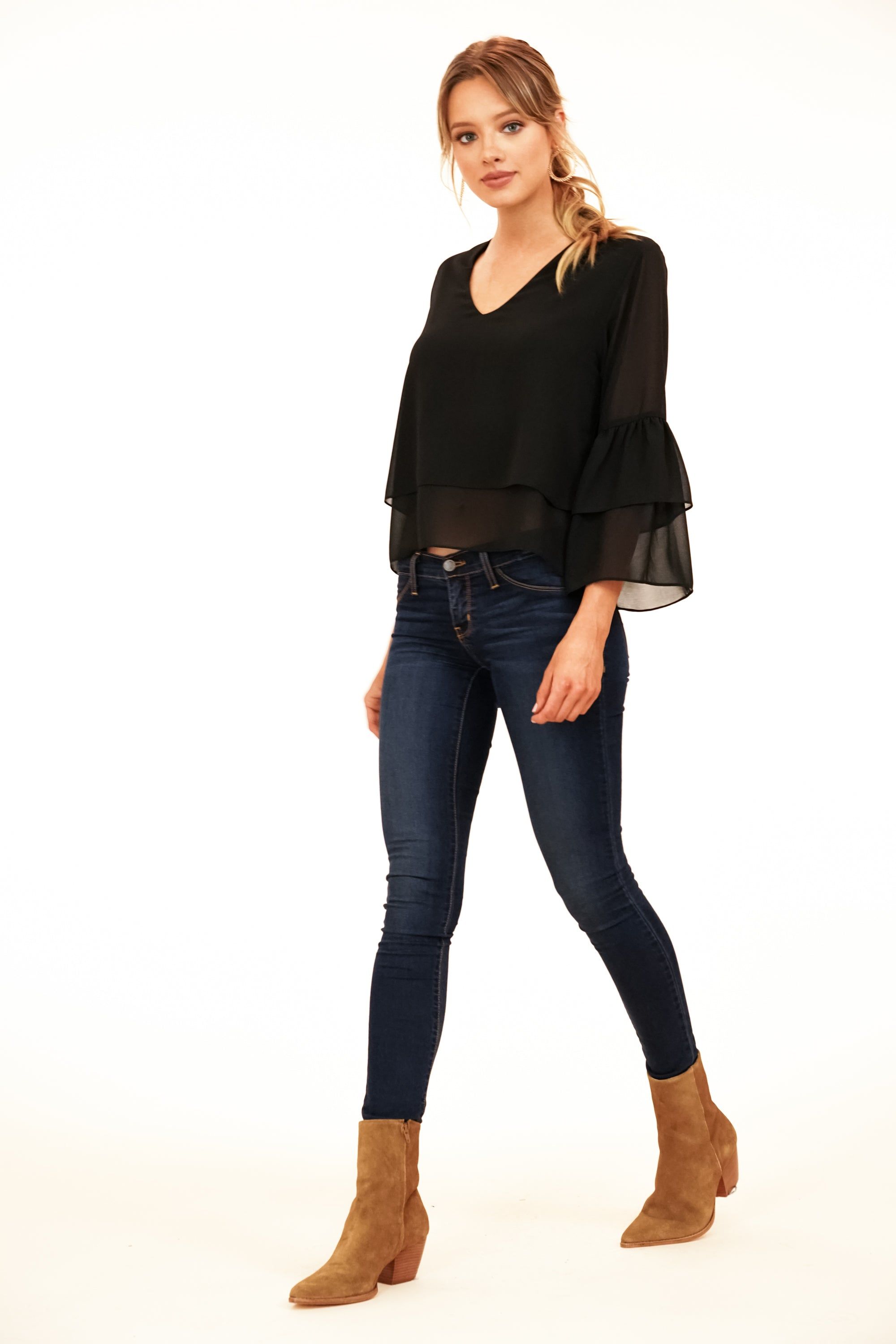 Black Bell Sleeve Top - Final Sale sold by Veronica M product image thumbnail 2