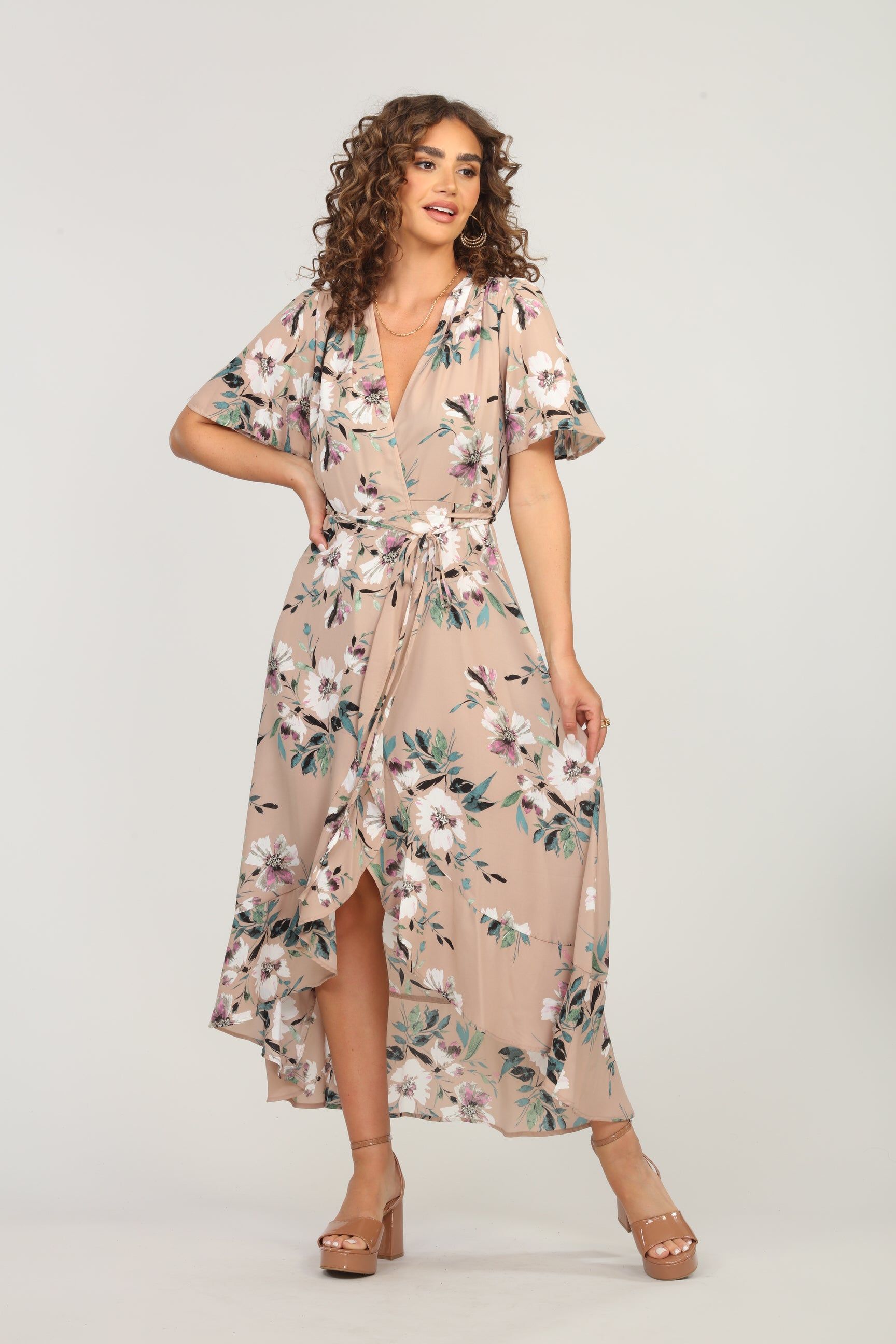 Linda Floral Woven Wrap Dress- FINAL SALE sold by Veronica M product image thumbnail 4