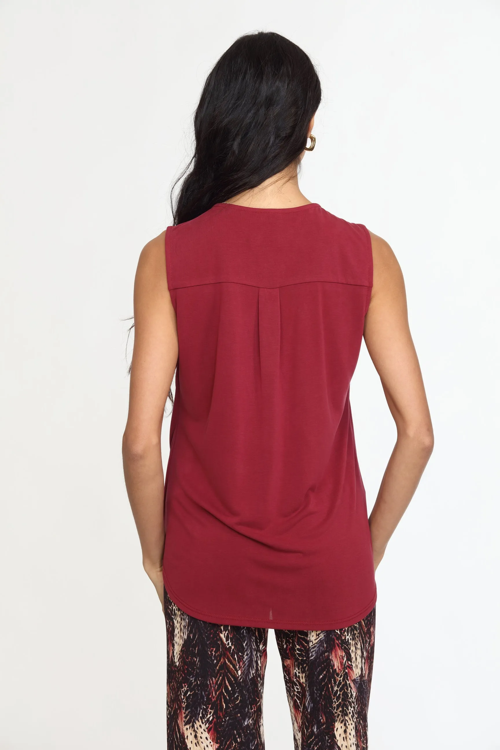 The Everyday Cupro Surplice Tank - Burgundy sold by Veronica M product image thumbnail 5