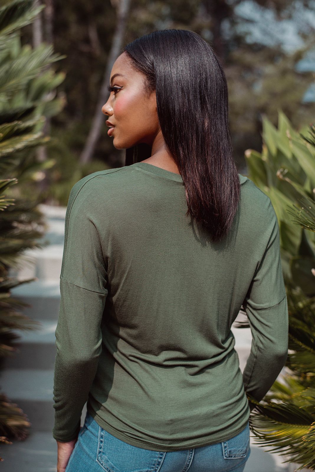 Long Sleeve Top with Tie - Olive - FINAL SALE sold by Veronica M product image thumbnail 4