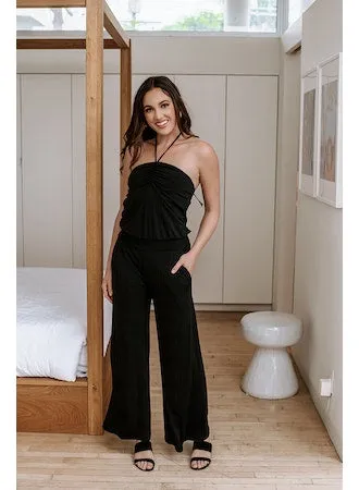 Black Stretch Tube Halter Jumpsuit-FINAL SALE sold by Veronica M