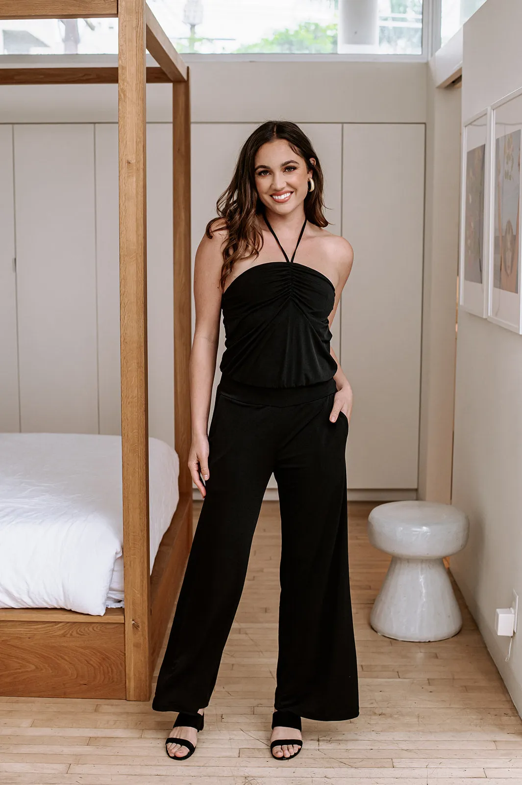 Black Stretch Tube Halter Jumpsuit-FINAL SALE sold by Veronica M product image thumbnail 2