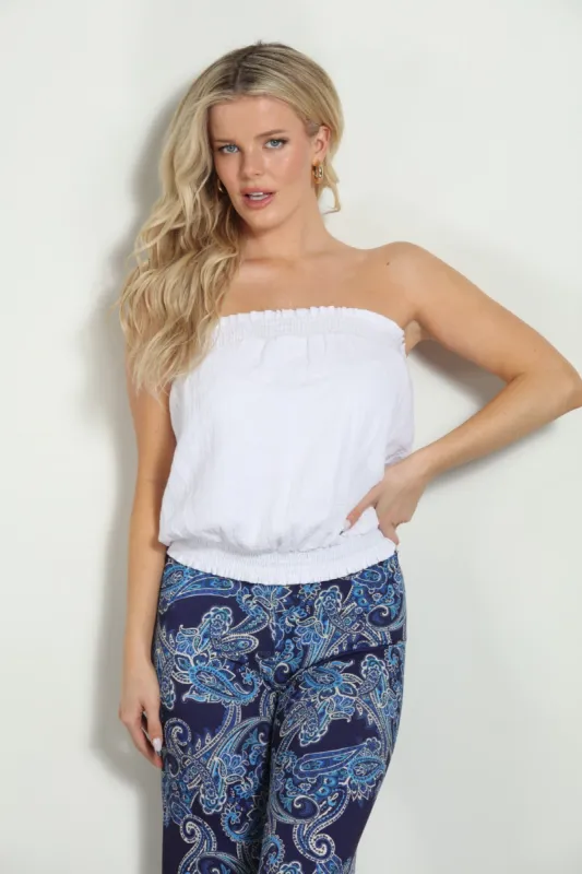 White Smocked Strapless Top- FINAL SALE sold by Veronica M