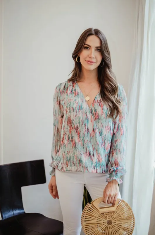 Myranda Chiffon Surplice Smocked Blouse - FINAL SALE sold by Veronica M