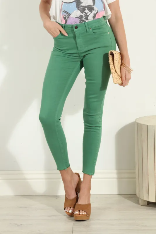TRCTR Grass Green High Rise Cropped Skinny Jeans-FINAL SALE sold by Veronica M