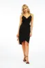 Black Stretch Spaghetti Faux Wrap Dress sold by Veronica M