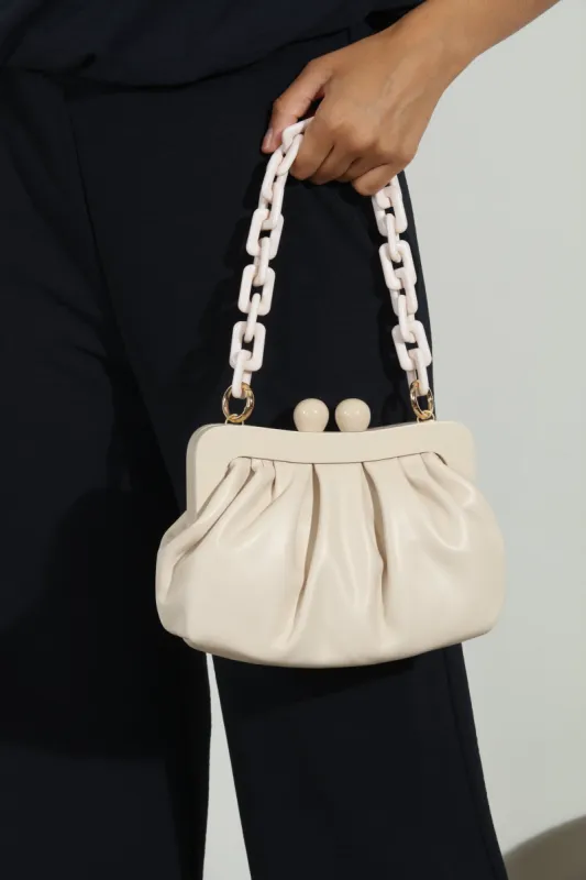 Chai Faux Leather Pouch Purse with Chunky Chain Handle-FINAL SALE sold by Veronica M