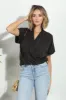 Black Gold Sparkle Surplice Top-FINAL SALE sold by Veronica M