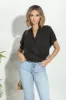 Black Gold Sparkle Surplice Top-FINAL SALE sold by Veronica M