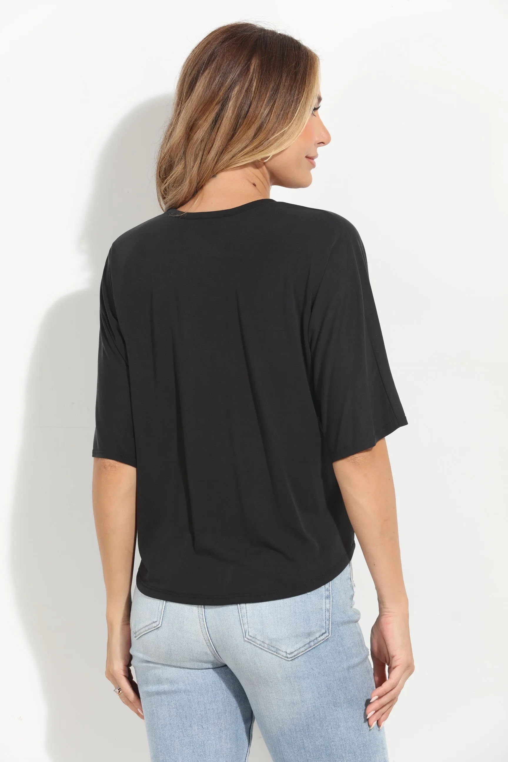 Black Cupro Tie Tee-BEST SELLER sold by Veronica M product image thumbnail 2