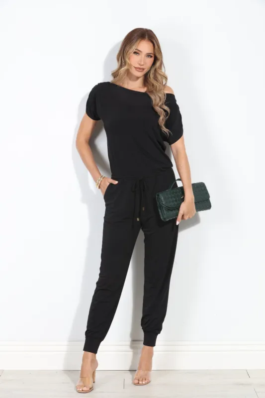 Black ITY Off The Shoulder Jumpsuit-BEST SELLER sold by Veronica M