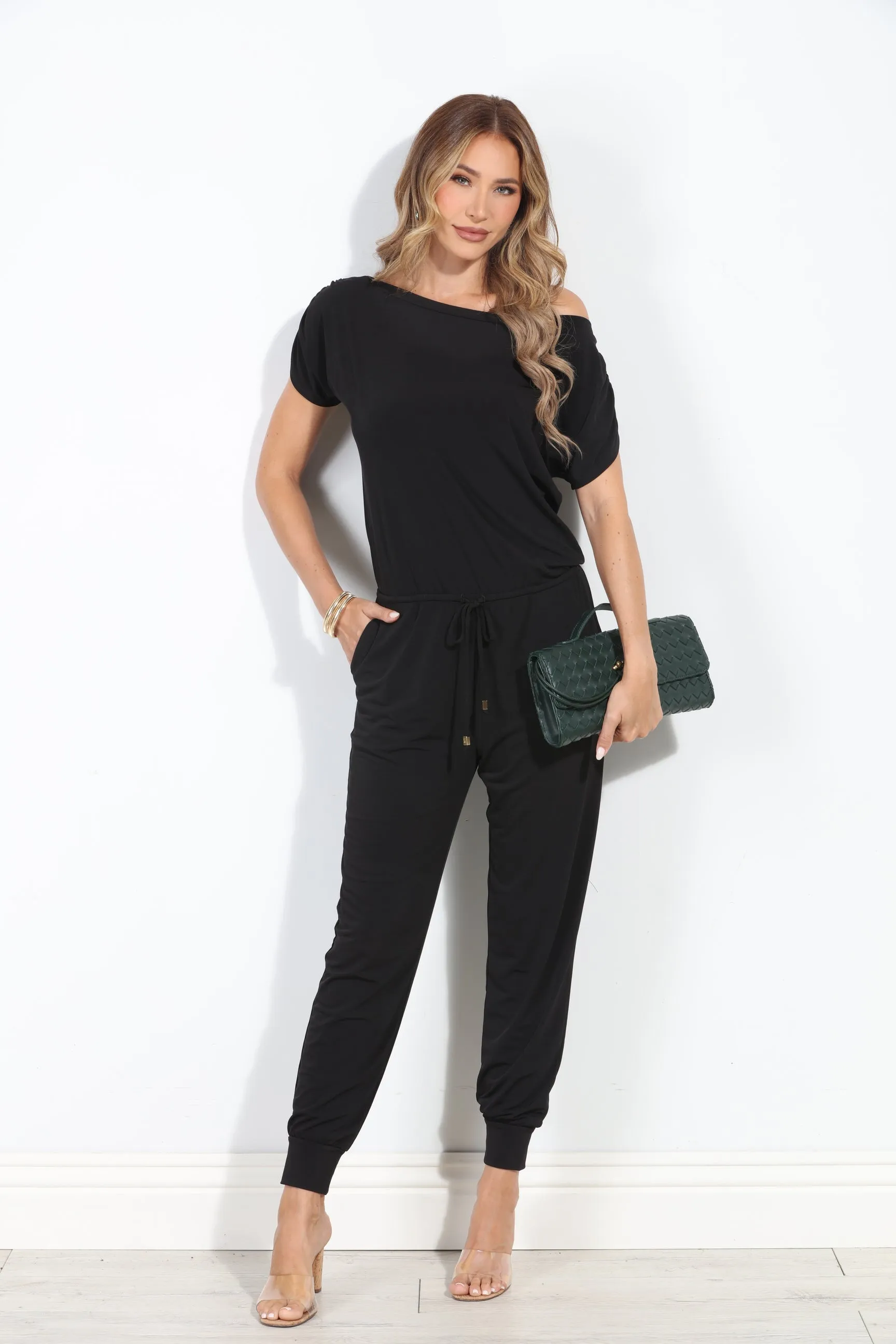 Black ITY Off The Shoulder Jumpsuit-BEST SELLER sold by Veronica M