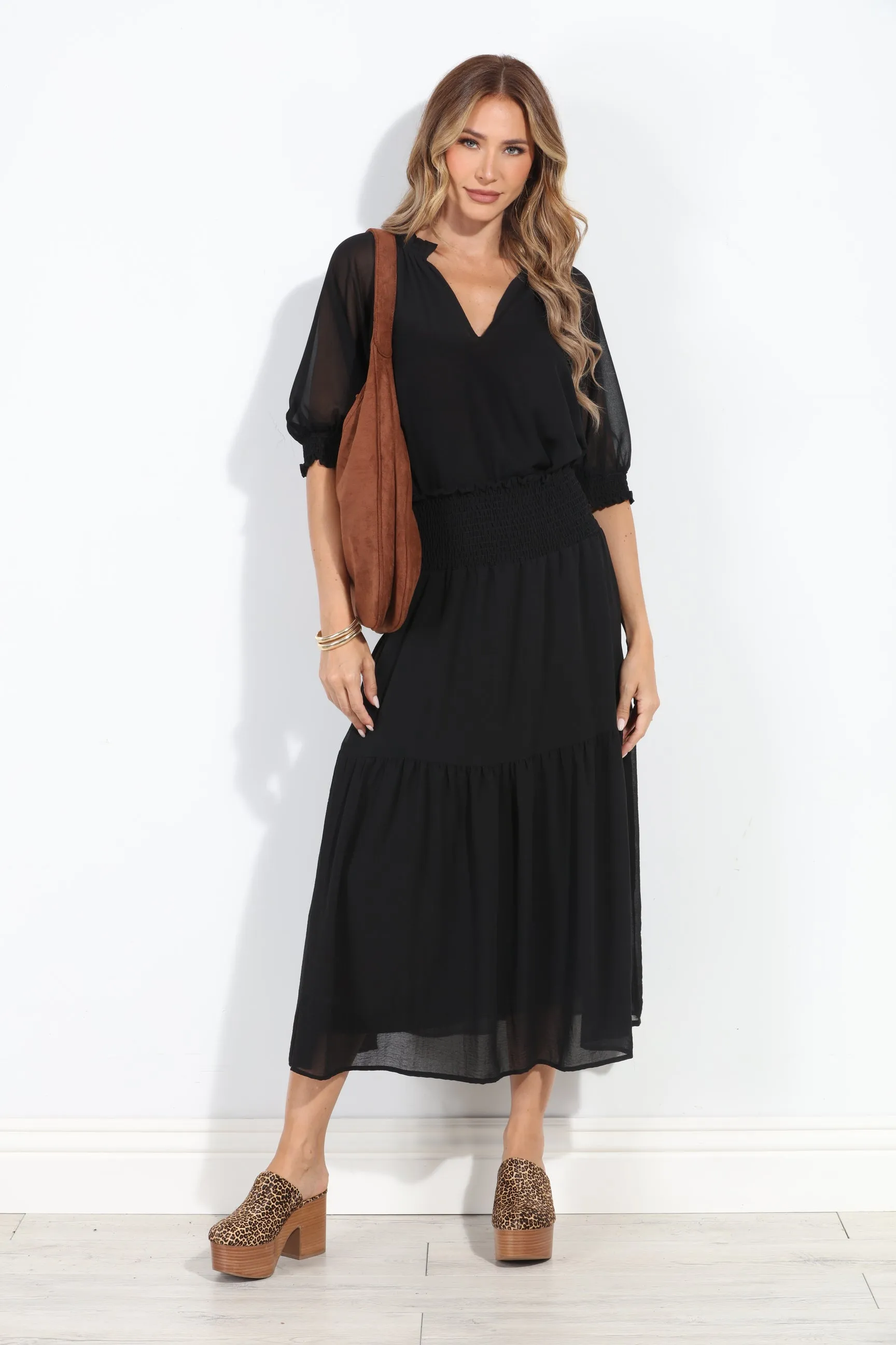 Black Split Neck Blouse-BEST SELLER sold by Veronica M product image thumbnail 4