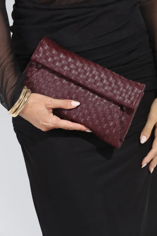 Merlot Woven Foldover Clutch-FINAL SALE sold by Veronica M