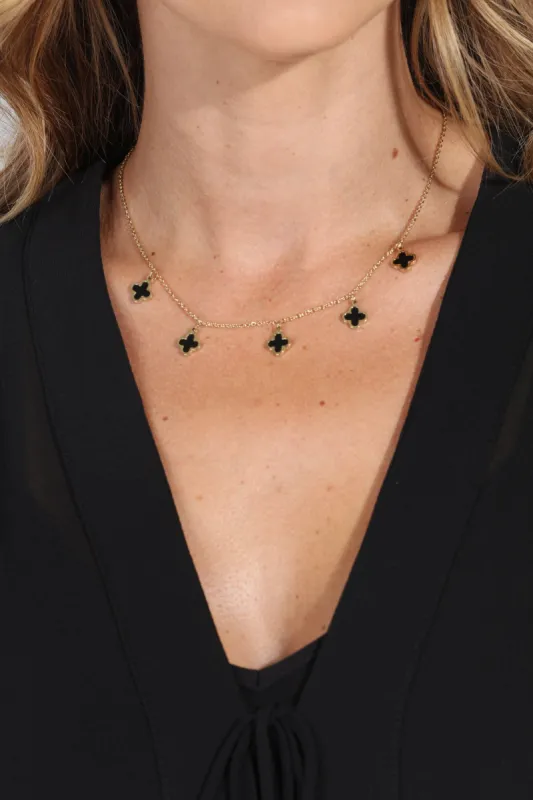 Dainty Clover Charm Necklace sold by Veronica M