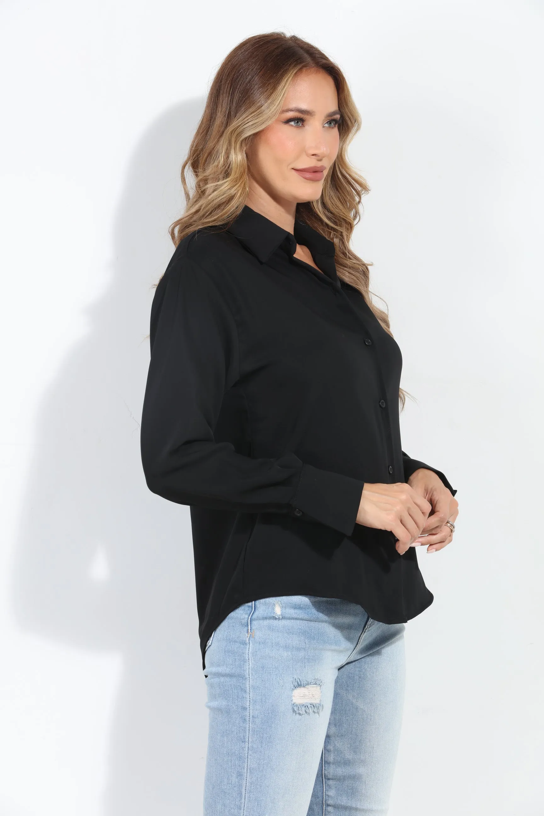 Black Politan Button Blouse-BEST SELLER sold by Veronica M product image thumbnail 4