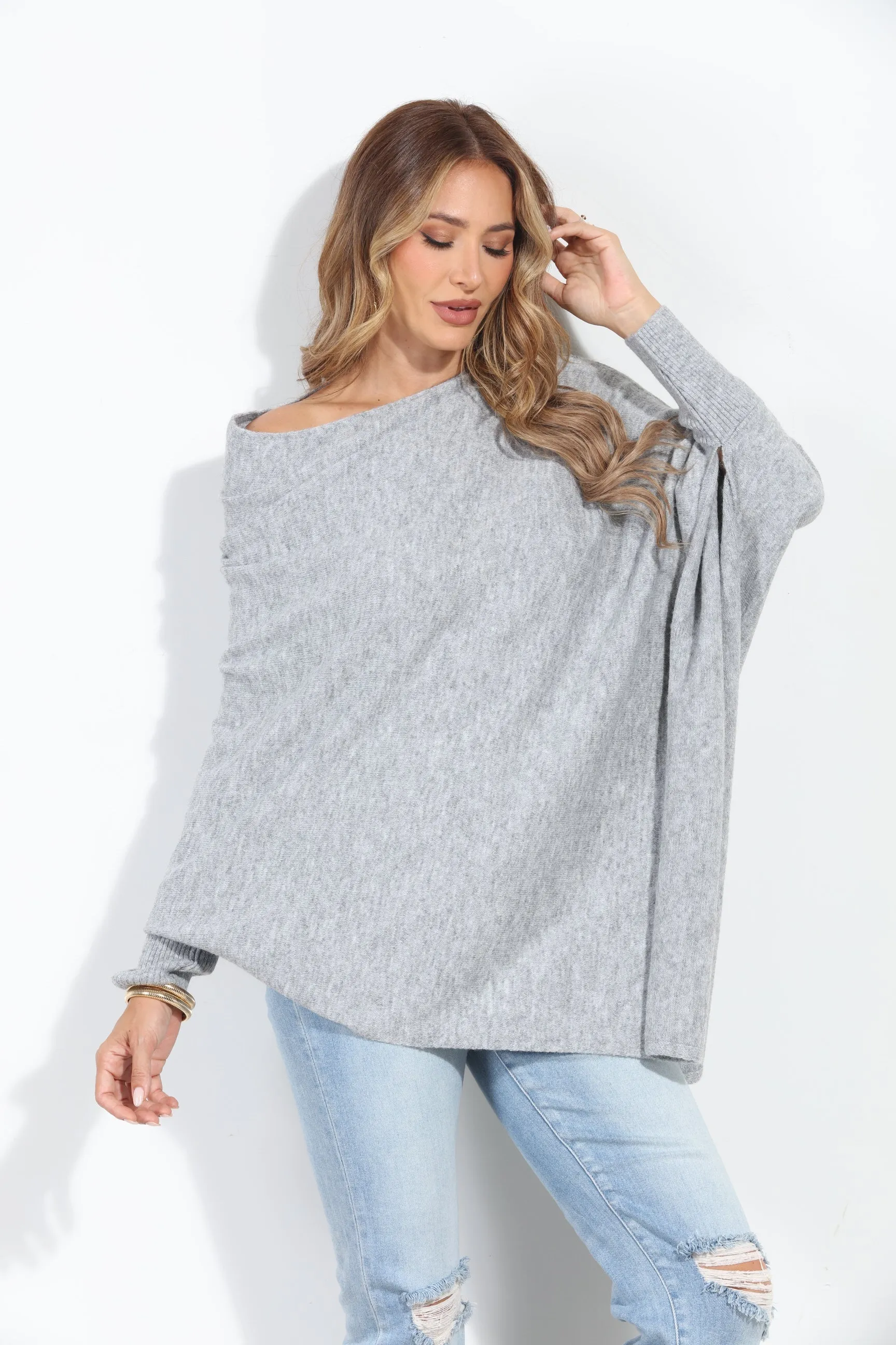 Cozy Grey Poncho-FINAL SALE sold by Veronica M