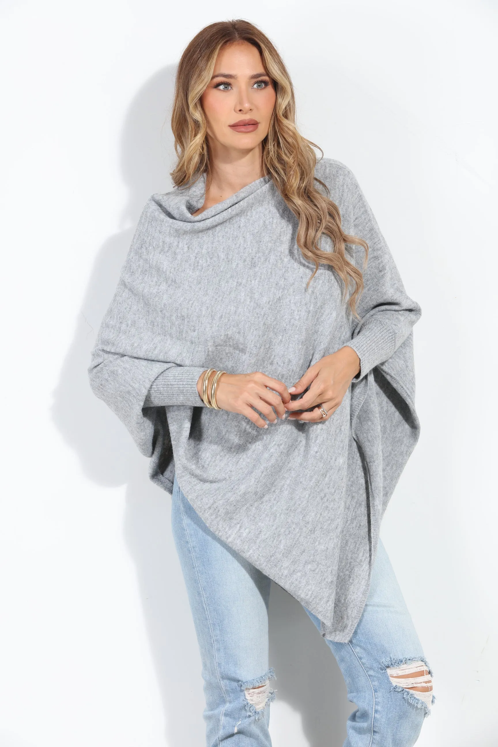 Cozy Grey Poncho-FINAL SALE sold by Veronica M product image thumbnail 3