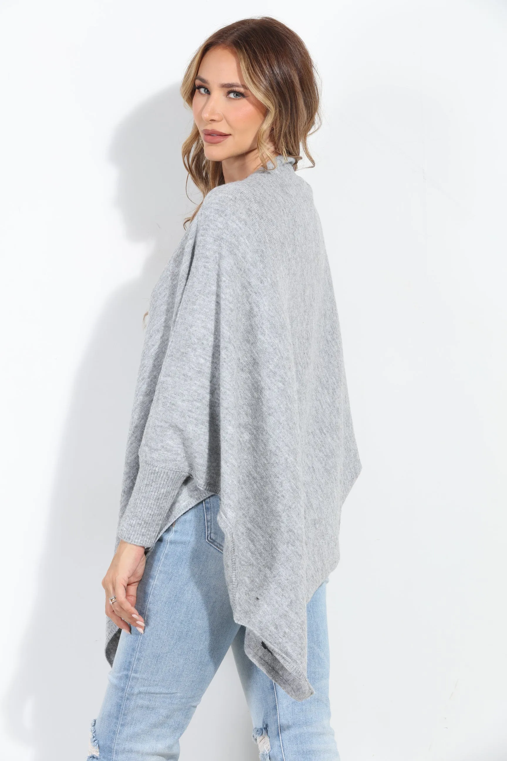 Cozy Grey Poncho-FINAL SALE sold by Veronica M product image thumbnail 2