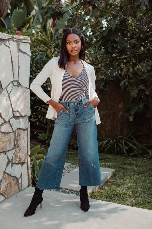 Nori Cropped Wide Leg Jeans Medium Wash - FINAL SALE sold by Veronica M