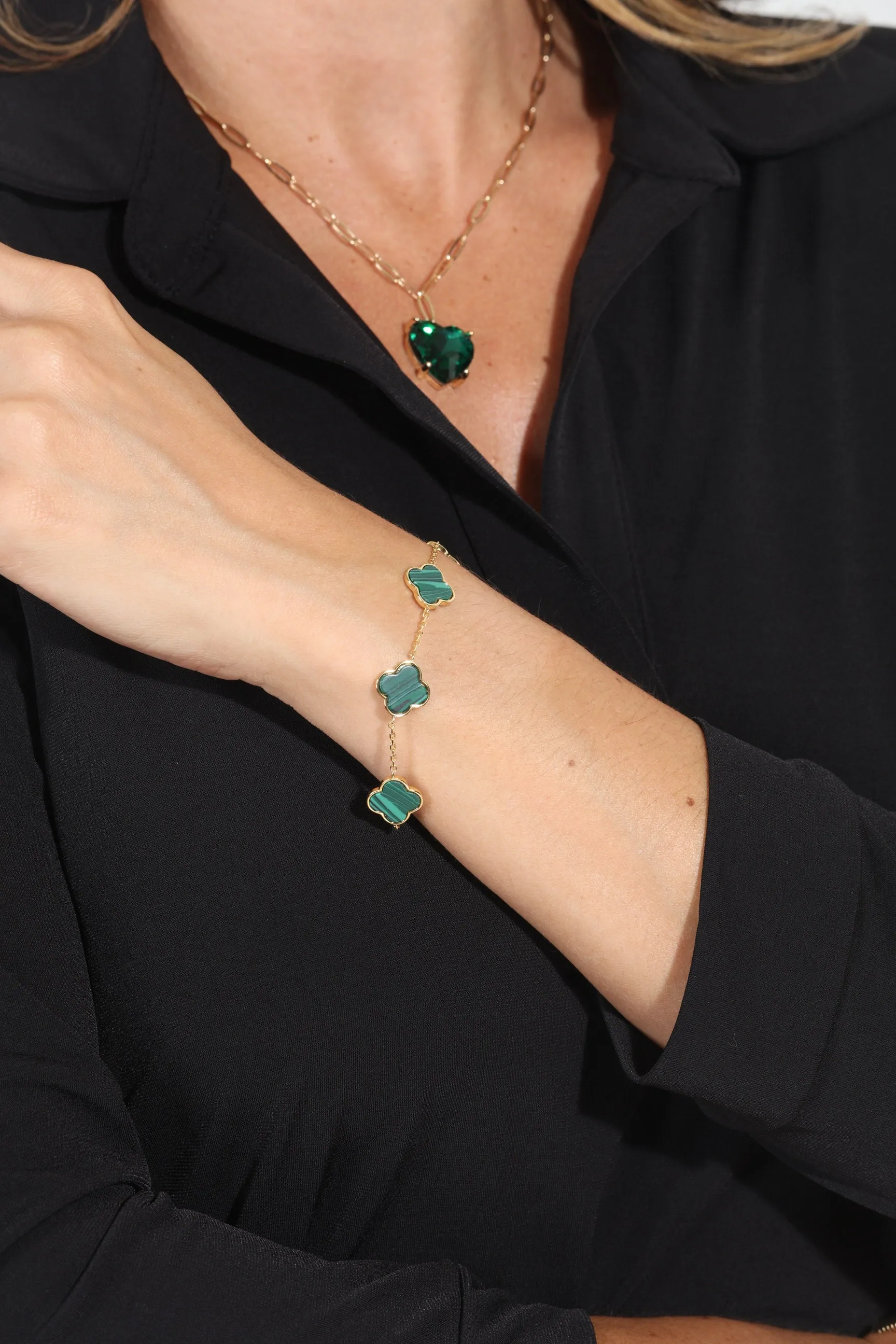 Emerald Clover Bracelet-BEST SELLER sold by Veronica M product image thumbnail 2