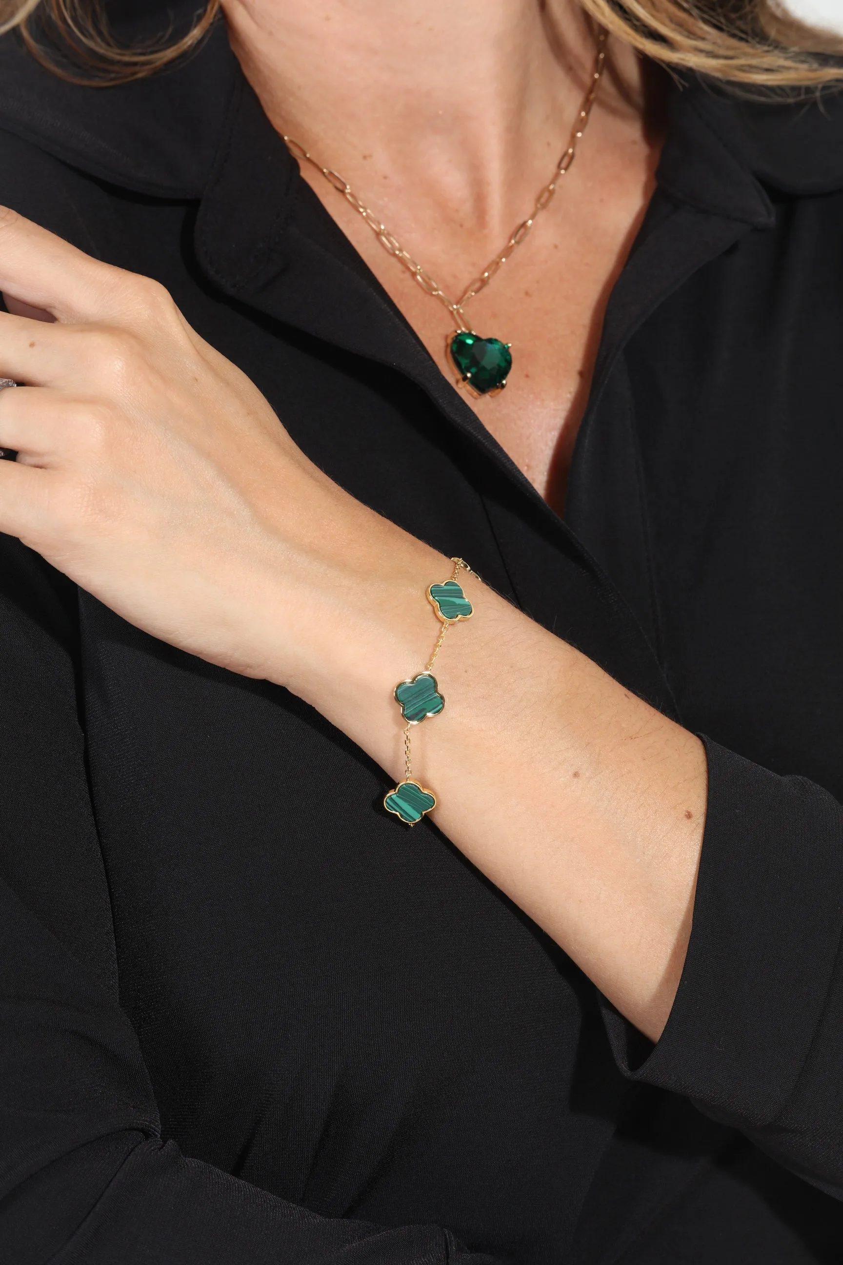 Emerald Clover Bracelet-BEST SELLER sold by Veronica M product image thumbnail 3