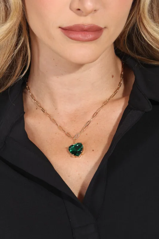 Emerald Heart Necklace sold by Veronica M