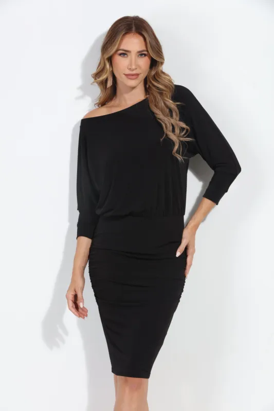 Black OTS Stretch Midi Dress-BEST SELLER sold by Veronica M