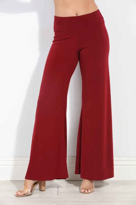Burgundy Stretch Wide Leg Pants-BEST SELLER sold by Veronica M