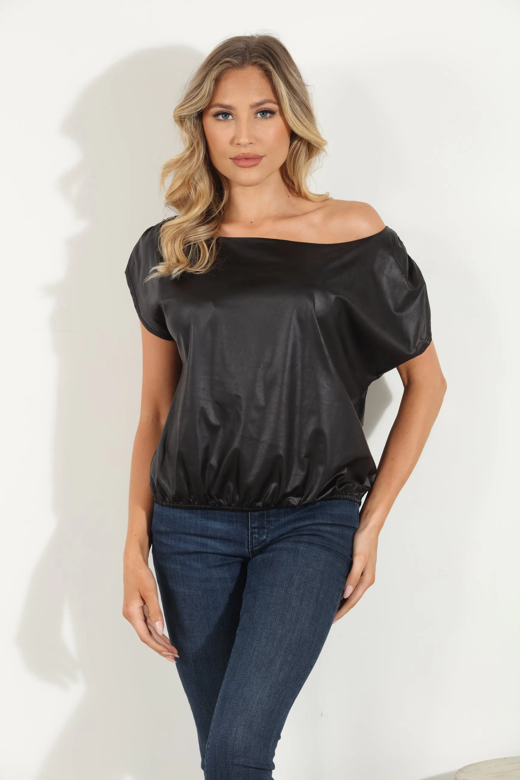 OTS Faux Leather Tee -FINAL SALE sold by Veronica M