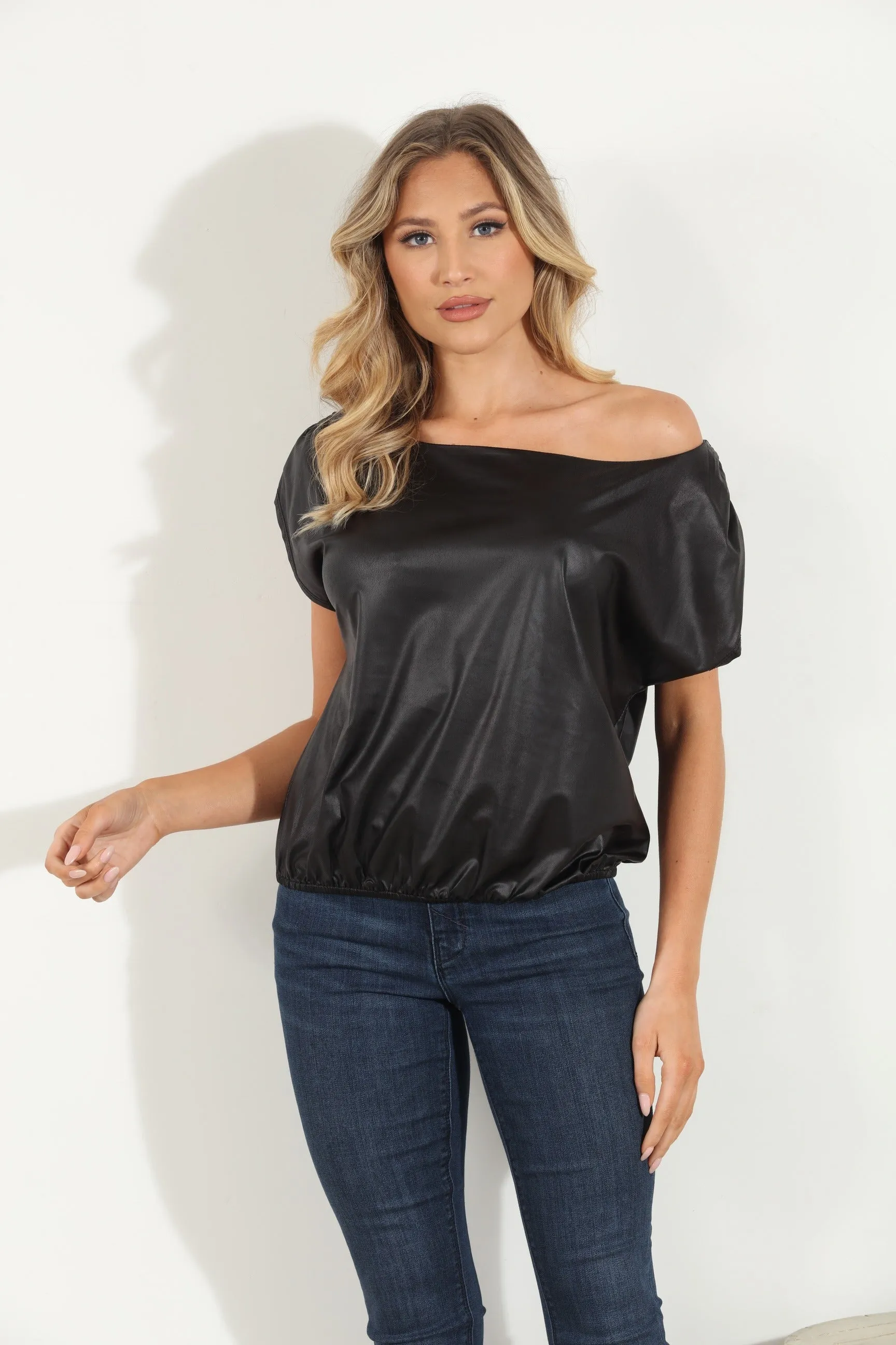 OTS Faux Leather Tee -FINAL SALE sold by Veronica M product image thumbnail 3