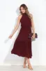 Burgundy Chiffon Halter Maxi-BEST SELLER sold by Veronica M