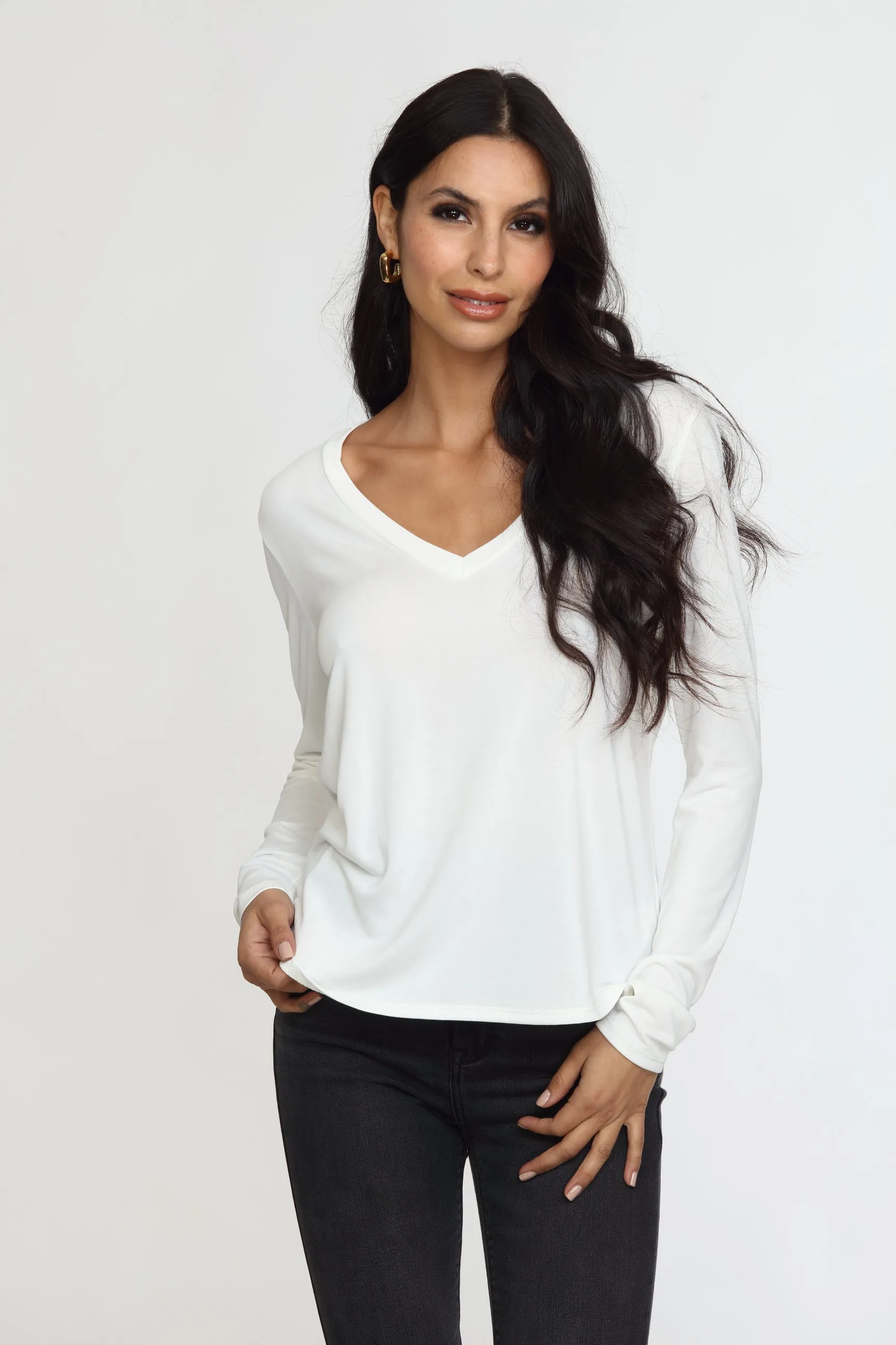 White Cupro Long Sleeve Tee-FINAL SALE sold by Veronica M product image thumbnail 5