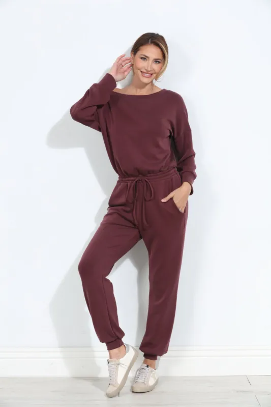 Wine Soft Stretch Jumpsuit-BEST SELLER sold by Veronica M
