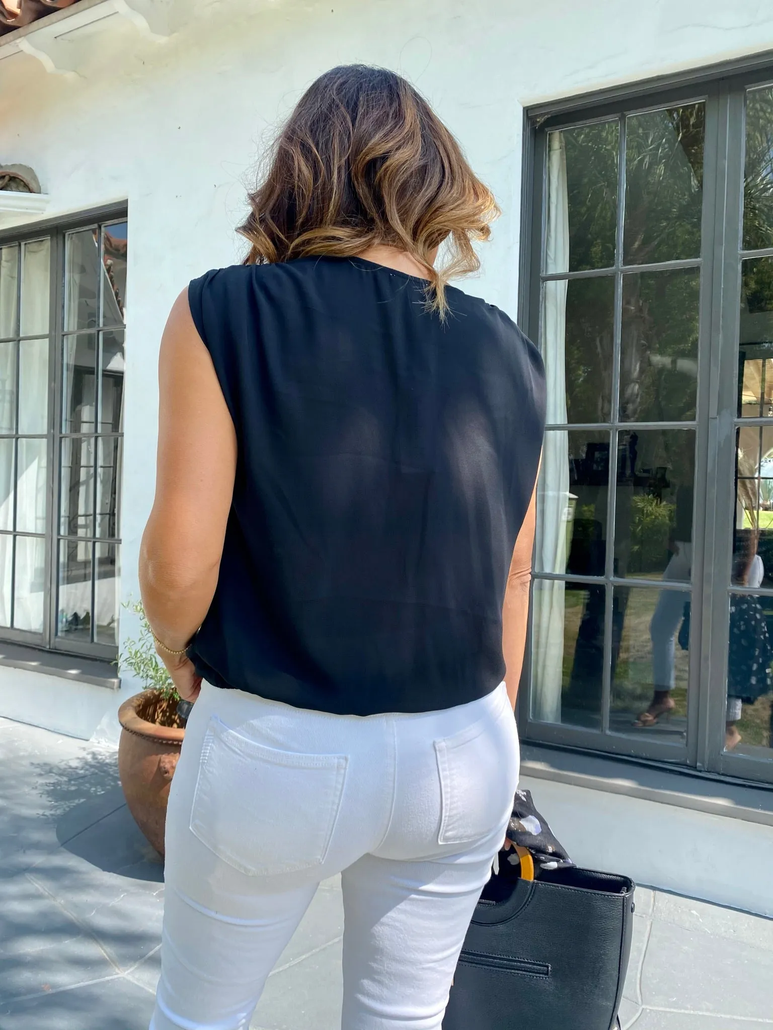 Onyx Woven Shirred Shoulder Blouse-FINAL SALE sold by Veronica M product image thumbnail 4