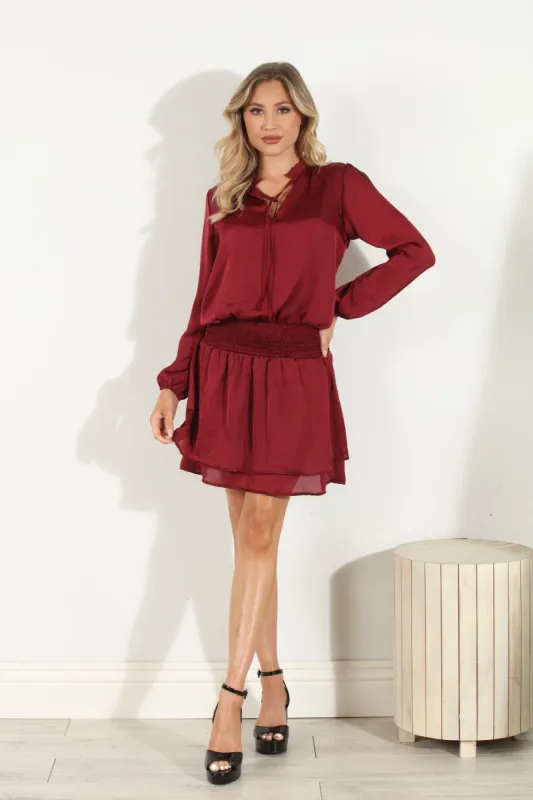 Ruby Heavy Satin Smocked Dress -FINAL SALE sold by Veronica M