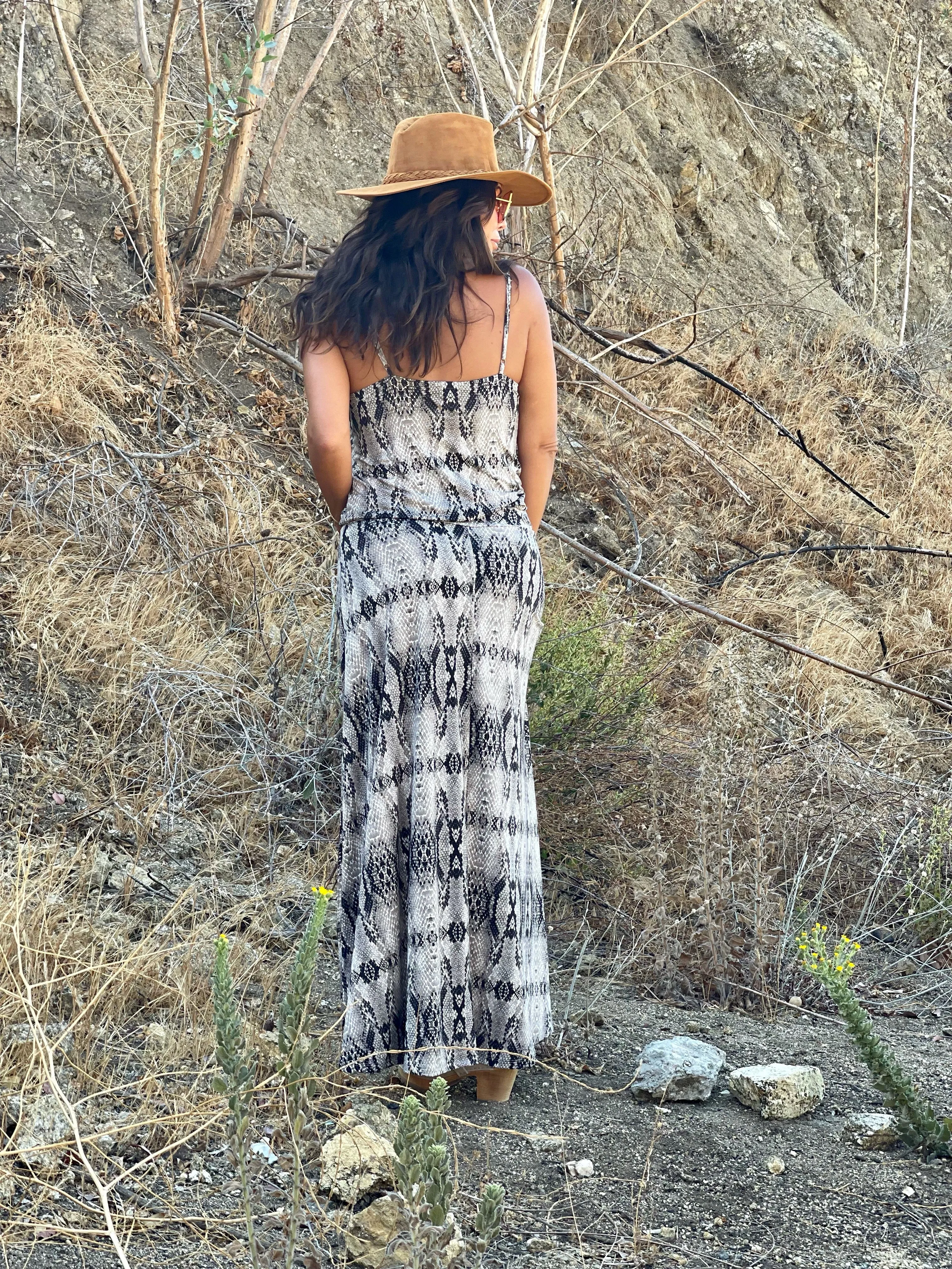 Boa Snake Print Stretch Drop Waist Maxi Dress sold by Veronica M product image thumbnail 4