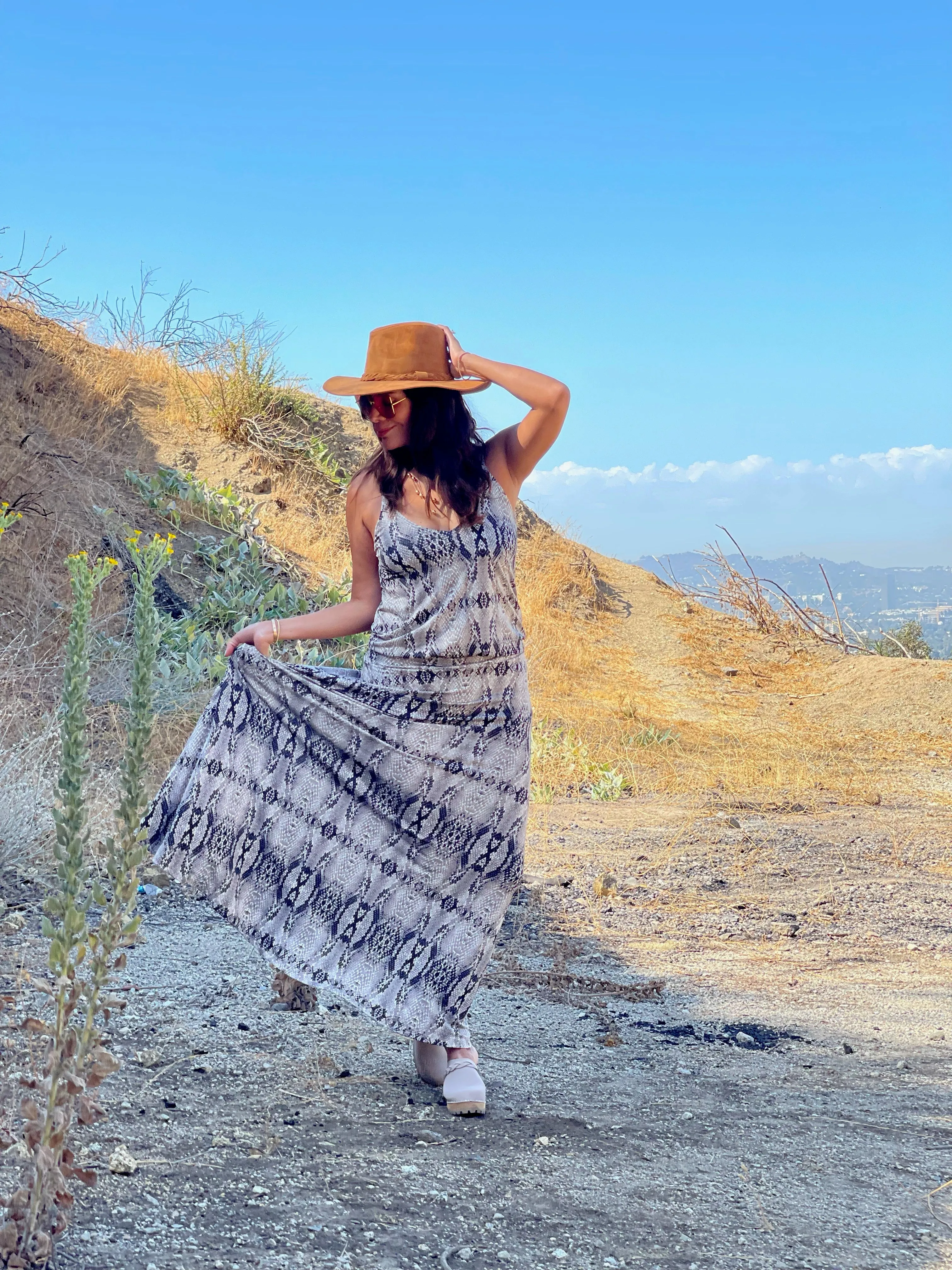 Boa Snake Print Stretch Drop Waist Maxi Dress sold by Veronica M product image thumbnail 3