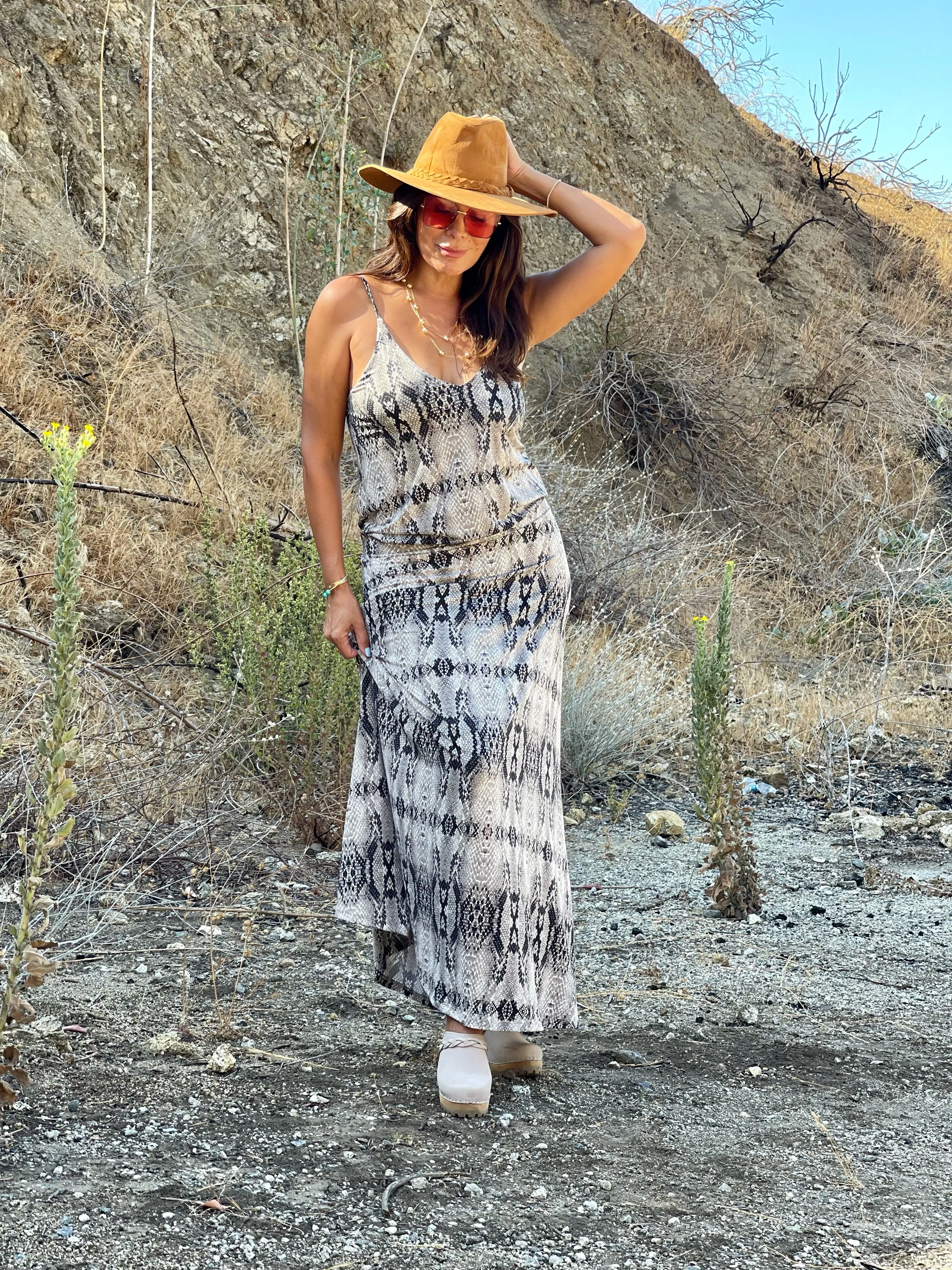 Boa Snake Print Stretch Drop Waist Maxi Dress sold by Veronica M product image thumbnail 2