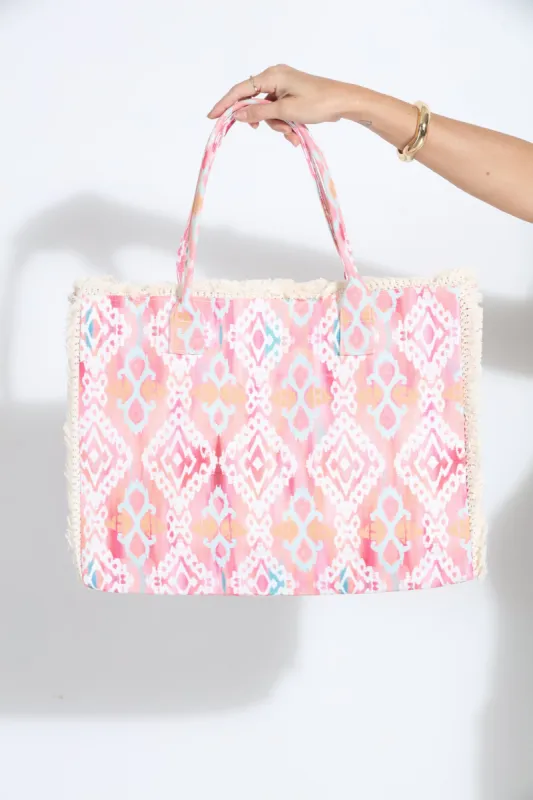 Dahlia Beach Fringe Tote- Coral-FINAL SALE sold by Veronica M